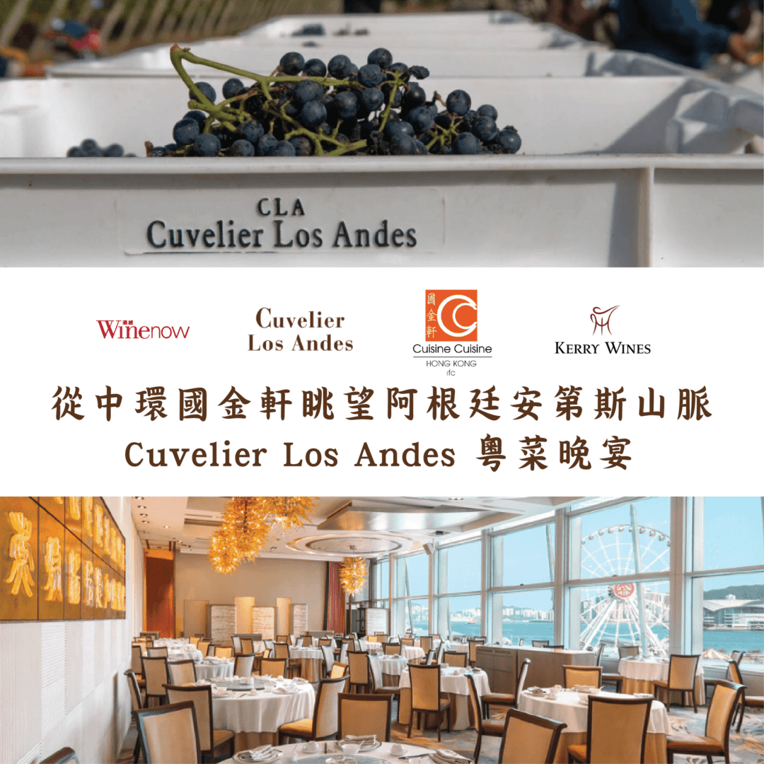 從中環國金軒眺望阿根廷安第斯山脈: Cuvelier Los Andes 粵菜晚宴 - WineNow HK